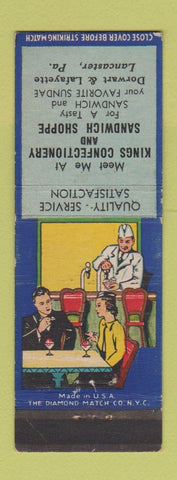 Matchbook Cover - Kings Confectionery Lancaster PA