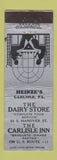Matchbook Cover - Dairy Store Carlisle Inn Heinze's Carlisle PA