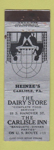 Matchbook Cover - Dairy Store Carlisle Inn Heinze's Carlisle PA