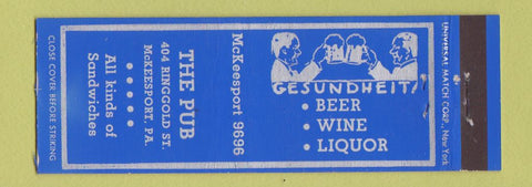 Matchbook Cover - The Pub McKeesport PA