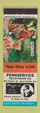 Matchbook Cover - Pennservice TV New Castle PA
