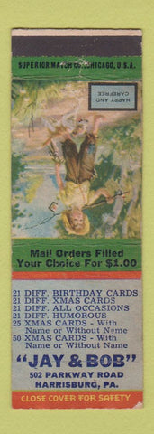 Matchbook Cover - Jay & Bob Greeting Cards Harrisburg PA WEAR