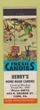 Matchbook Cover - Henry's Home Made Candy York PA