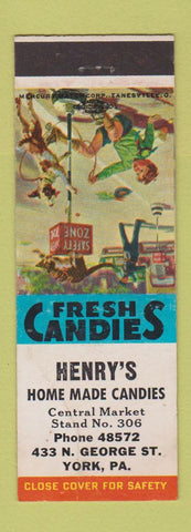 Matchbook Cover - Henry's Home Made Candy York PA