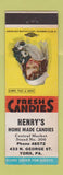 Matchbook Cover - Henry's Home Made Candy York PA
