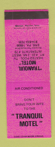 Matchbook Cover - Tranquil Motel Erie PA