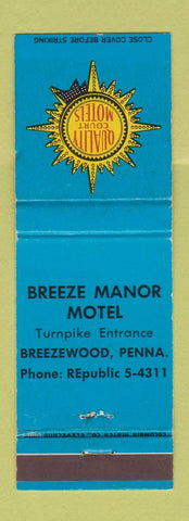 Matchbook Cover - Breeze Manor Motel Breezewood PA