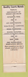 Matchbook Cover - Breeze Manor Motel Breezewood PA