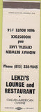 Matchbook Cover - Lenzi's Lounge Restaurant Crystal Lake Woodstock