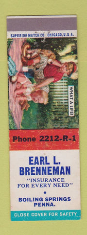 Matchbook Cover - Earl Brenneman Insurance Boiling Springs PA