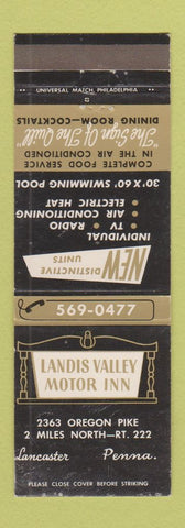 Matchbook Cover - Landis Valley Motor Inn Lancaster PA WEAR