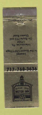Matchbook Cover - Deitsch Shier Motor Inn Intercourse PA WEAR