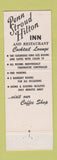 Matchbook Cover - Penn Stroud Hilton Inn Stroudsburg PA
