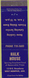 Matchbook Cover - Halk House West Memphis AR