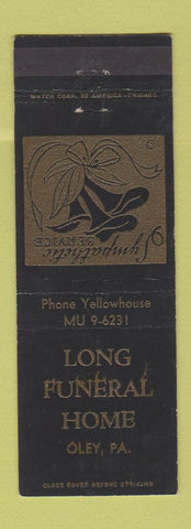 Matchbook Cover - Long Funeral Home Oley PA