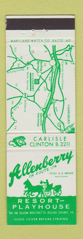 Matchbook Cover - Allenberry Resort Playhouse Boiling Springs PA