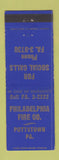 Matchbook Cover - Philadelphia Fire Company Pottstown PA