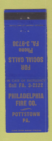 Matchbook Cover - Philadelphia Fire Company Pottstown PA