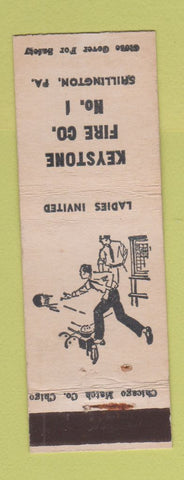 Matchbook Cover - Keystone Fire Company Shillington PA bowling