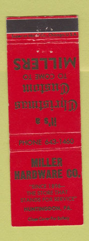 Matchbook Cover - Miller Hardware Huntington PA Christmas