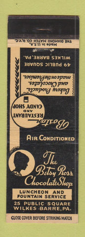 Matchbook Cover - Betsy Ross Chocolate Shop Wilkes Barre PA