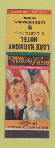 Matchbook Cover - Lake Harmony Hotel Lake Harmony PA