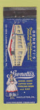 Matchbook Cover - Genetti's Restaurant Hazleton PA girlie WEAR