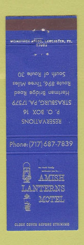 Matchbook Cover - Amish Lanterns Motel Strasburg PA