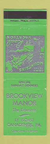 Matchbook Cover - Brookview Manor Canadensis PA
