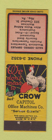 Matchbook Cover - Woodstock Typewriters Harrisburg PA Capitol Office Machine