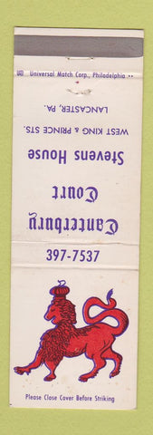 Matchbook Cover - Canterbury Court Stevens House Lancaster PA