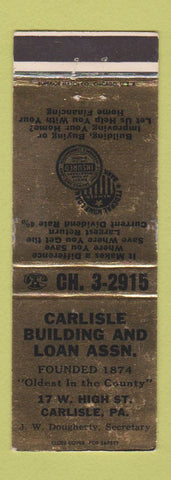 Matchbook Cover - Carlisle Building and Loan PA WEAR