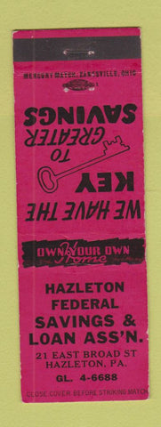 Matchbook Cover - Hazleton Federal Savings and Loan PA