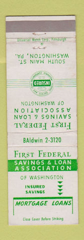 Matchbook Cover - First Federal Savings and Loan Washington PA