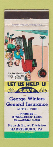 Matchbook Cover - George Winters Insurance Harrisburg PA