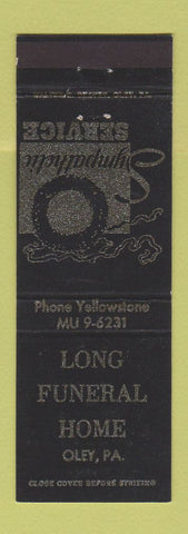 Matchbook Cover - Long Funeral Home Oley PA