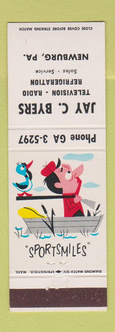 Matchbook Cover - Jay Byers TV Radio Newburg PA