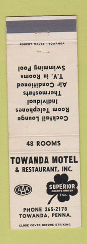 Matchbook Cover - Towanda Motel PA
