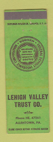 Matchbook Cover - Lehigh Trust Company Allentown PA