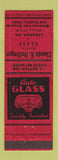 Matchbook Cover - Claude Hollinger Glass Lebanon PA RED
