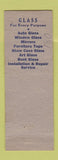 Matchbook Cover - Claude Hollinger Glass Lebanon PA WHITE