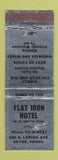 Matchbook Cover - Flat Iron Hotel Sayre PA WORN
