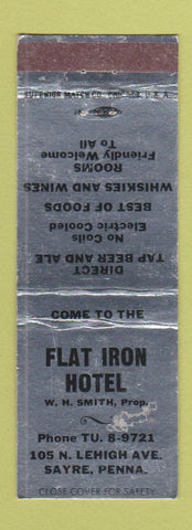 Matchbook Cover - Flat Iron Hotel Sayre PA WORN