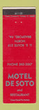 Matchbook Cover - Motel De Soto Bradford PA