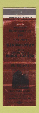 Matchbook Cover - Richford Hotel Erie PA