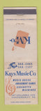 Matchbook Cover - Kays Music Vending Amusement Vandergrift PA