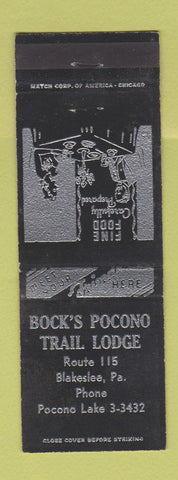Matchbook Cover - Rock's Pocono Trail Lodge Blakeslee PA