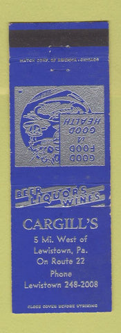 Matchbook Cover - Cargill's Restaurant Lewistown PA