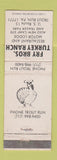 Matchbook Cover - Fry Bros Turkey Ranch Trout Run PA WEAR