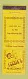 Matchbook Cover - Fergie's Restaurant Erie PA WEAR